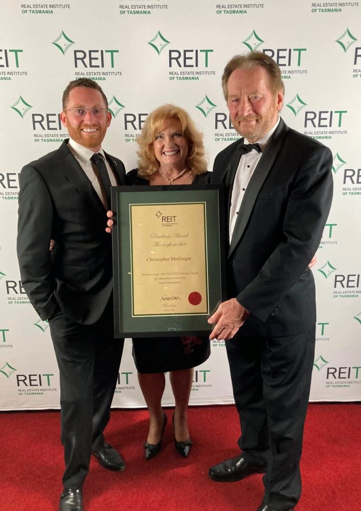 4one4 Property Co | REIT Awards | Chris McGregor [the first from the right] receives his President's Award during the 2022 REIT Awards for Excellence