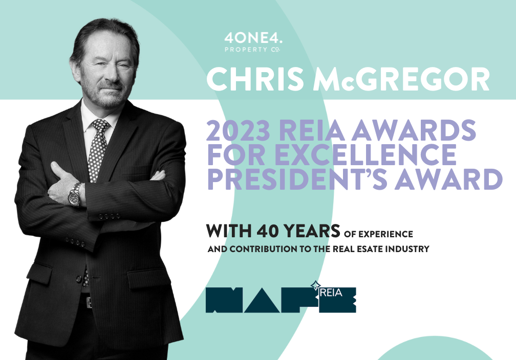4one4 Property Co | 2023 REIA National Awards for Excellence | Chris McGregor, a Real Estate Agent at 4one4 Property Co, was the recipient of the 2023 REIA Awards for Excellence President's Award