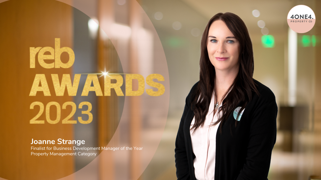 4one4 Property Co | REB Awards 2023 | Joanne Strange, BDM of 4one4 Property Co. and a Finalist at the REB Awards 2023