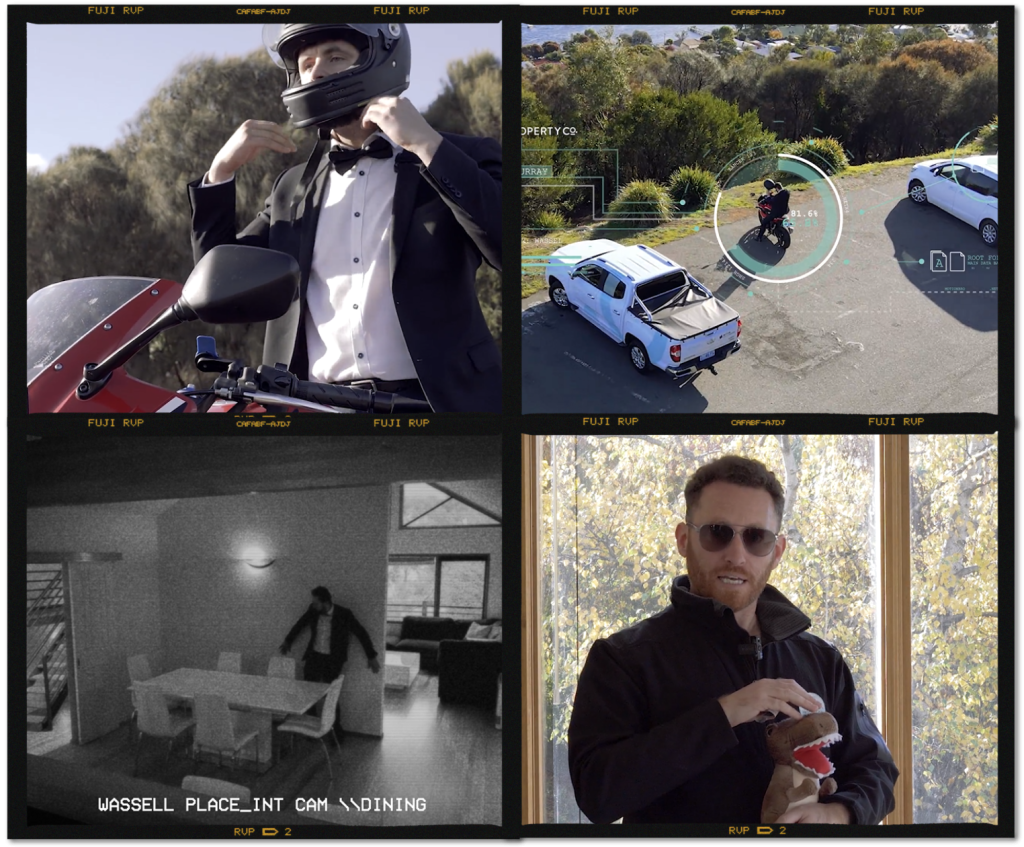 4one4 Property Co | Popular Property in Tasmania | Some snapshots from the Mission Impossible-inspired marketing video for 29 Wassell Place, Lindisfarne
