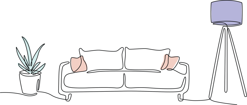 couch single line illustration